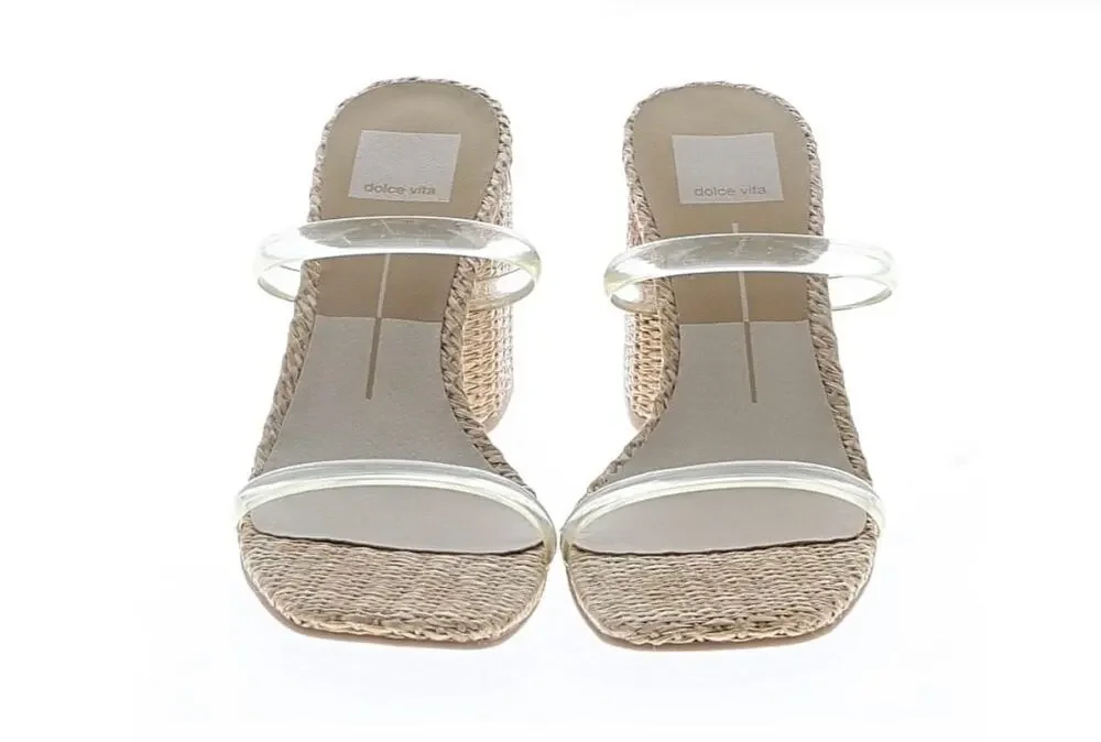 $140 dolce Vita Dual-Strap Wicker Heel Sandals  Size 7.5